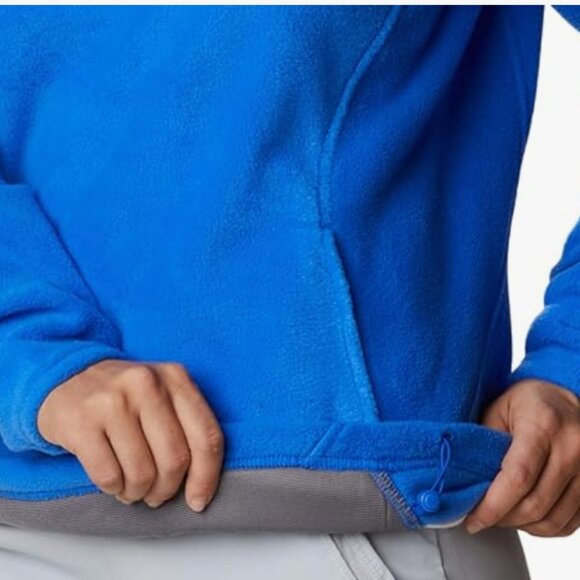 COLUMBIA Women's Slack Water Fleece Pullover Jacket in Blue Macaw/Cool Grey - Picture 6 of 8